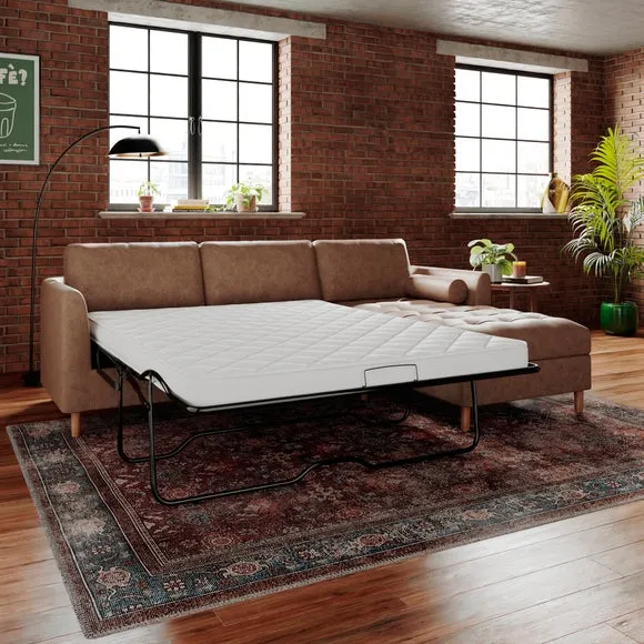 Max Soft Faux Leather Corner Storage Sofa Bed