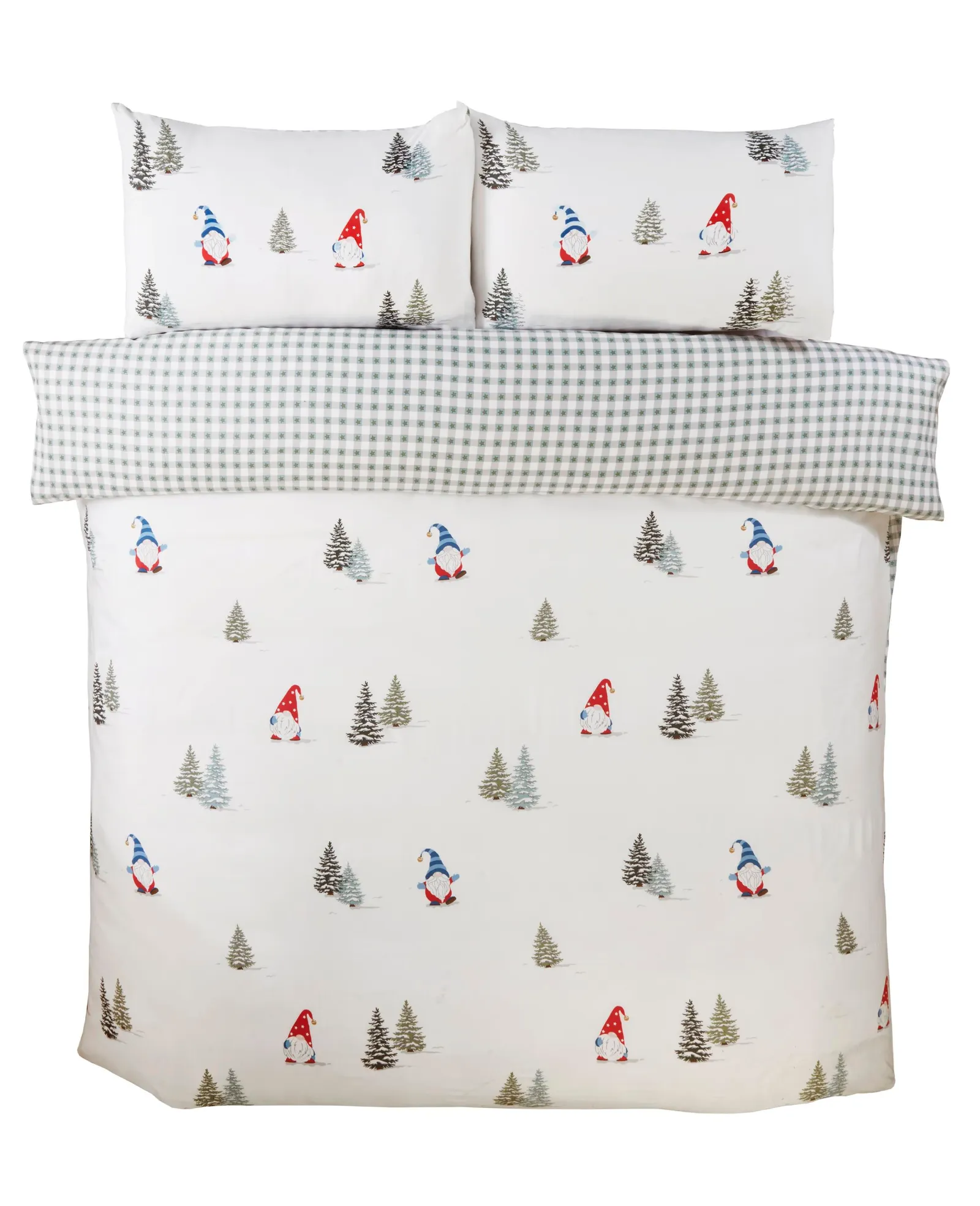 Rapport Home Winter Gonks Microfibre Reversible Duvet Cover Set with Pillowcase in White 3