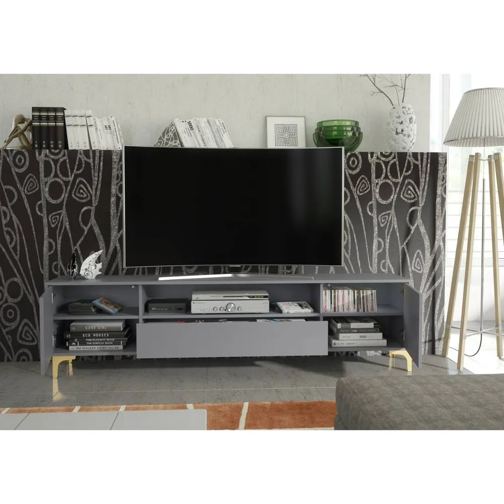 Creative Furniture Tide Crest TV Unit 200cm - Dark Grey & Gold 6