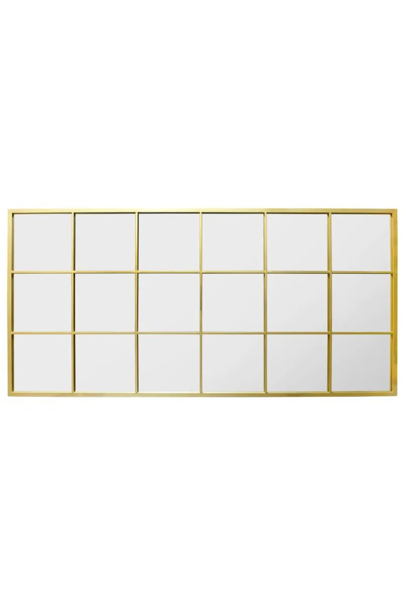 MirrorOutlet Gold Modern Window Garden Wall Mirror 69" X 33" (174CM X 85CM) 4