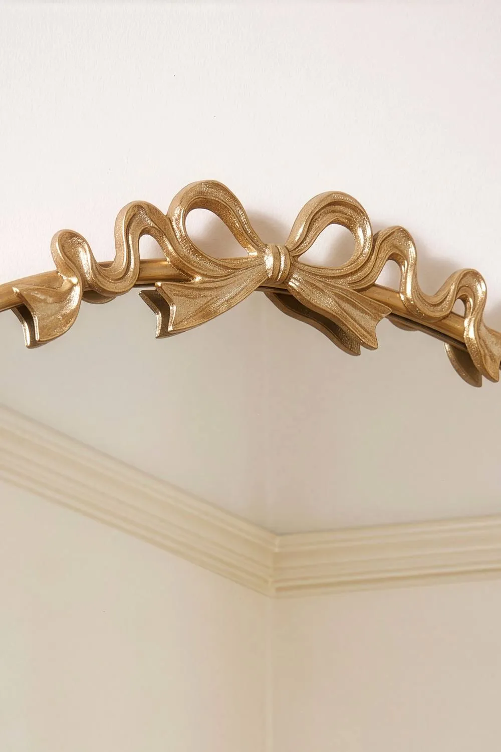 Dibor Gold Bow & Ribbon Arched Wall Mirror, 92cm x 61cm 3