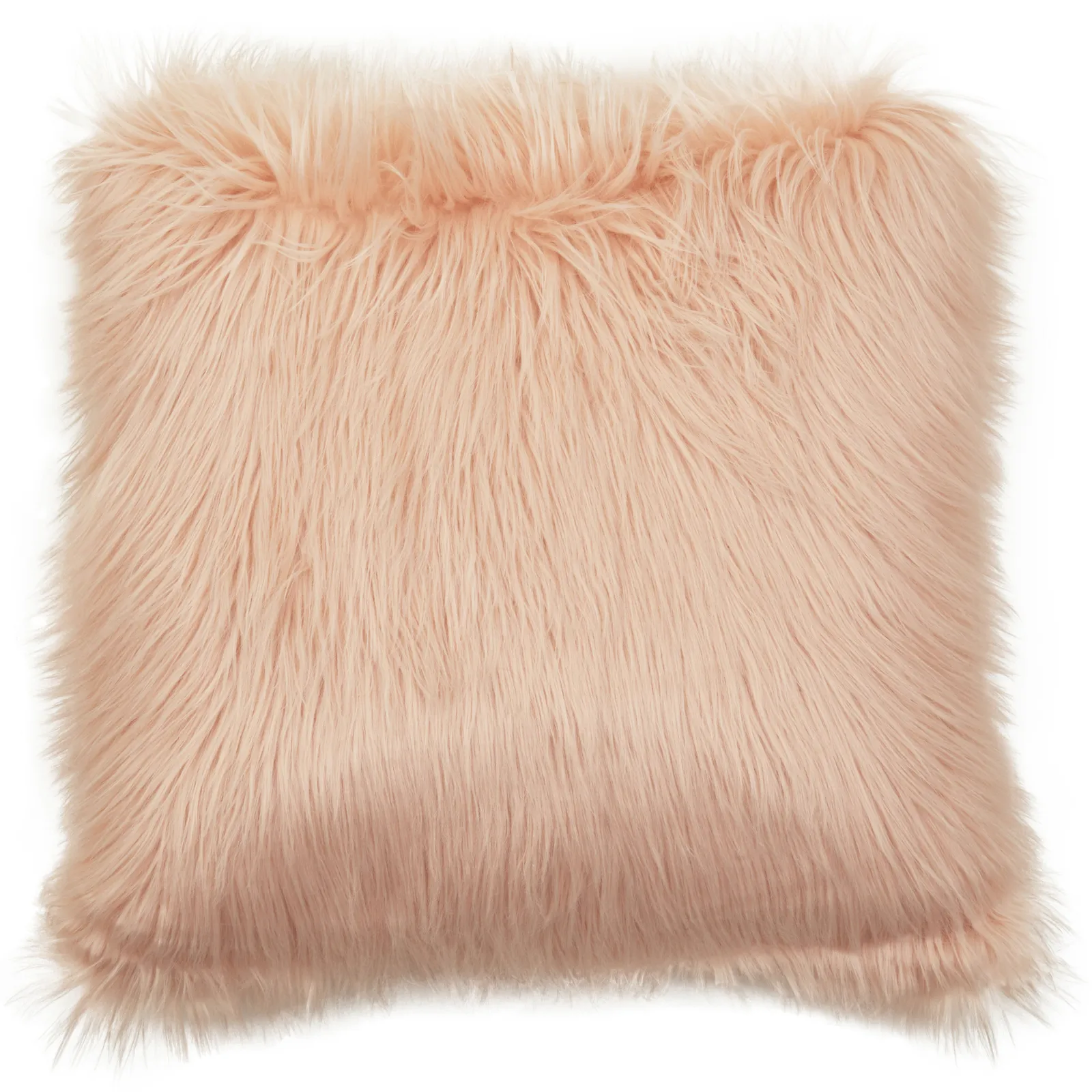 Orsina Bosie Mongolian Faux Fur Pink Square Cushion