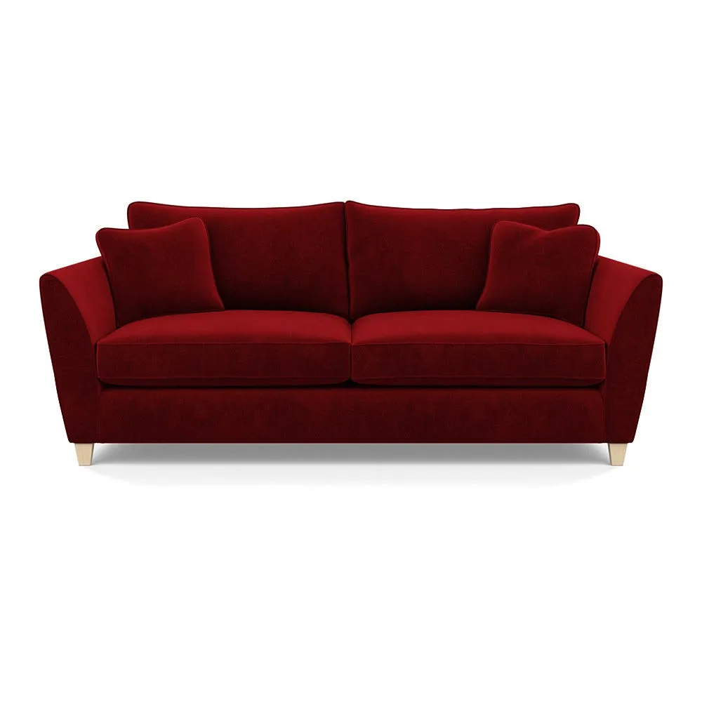 Heal's Torino 4 Seater Sofa Smart Luxe Velvet Mulberry Natural Feet 1