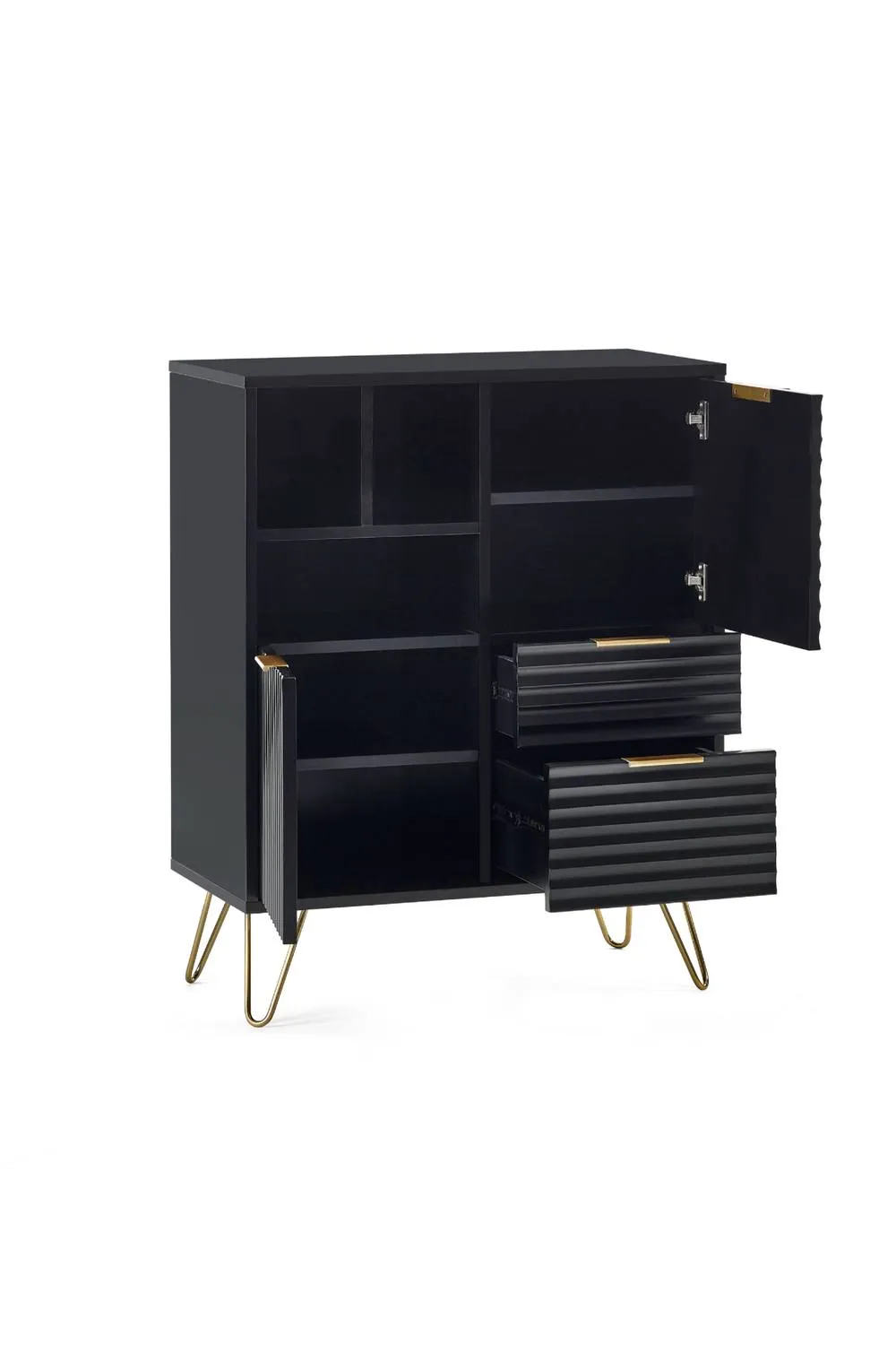Julian Bowen Murano 2 Door 2 Drawer Cabinet in Black 3