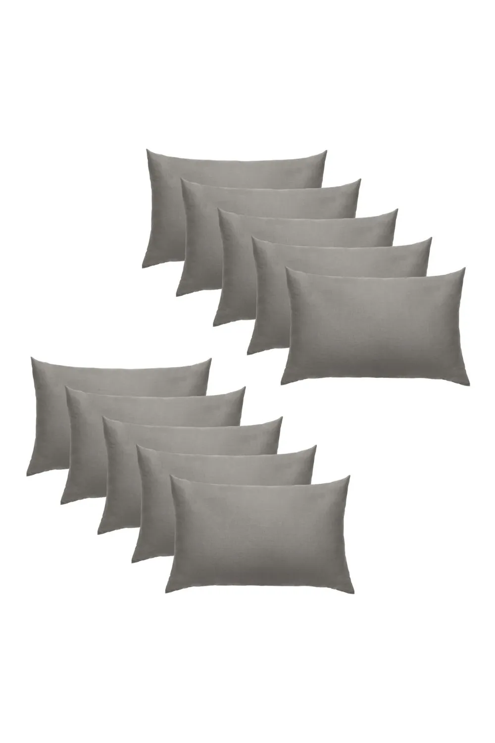 OHS 10 x Soft Cotton Housewife Pillowcases in Grey