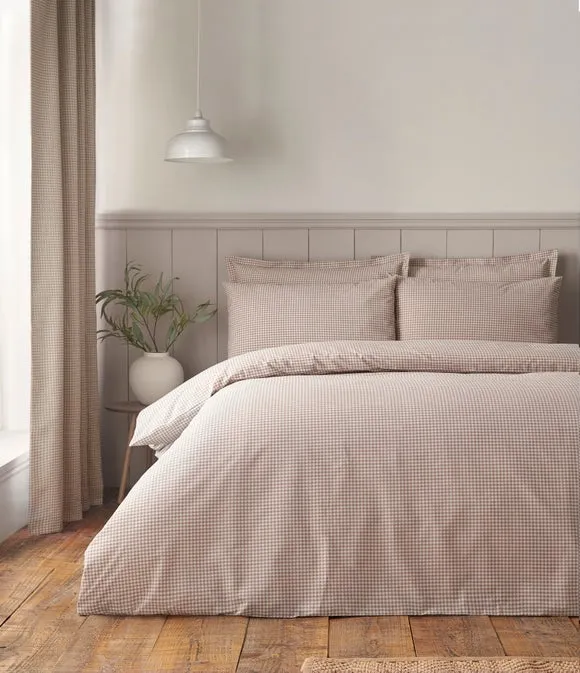 Sydney Gingham Polycotton Duvet Cover & Pillowcase Set 1
