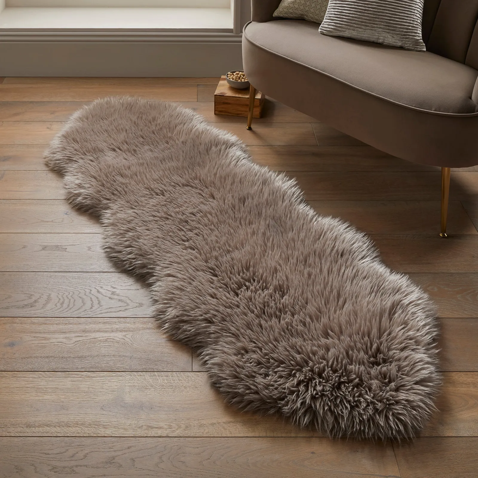Luxe Double Pelt Faux Sheepskin Rug Luxe Natural