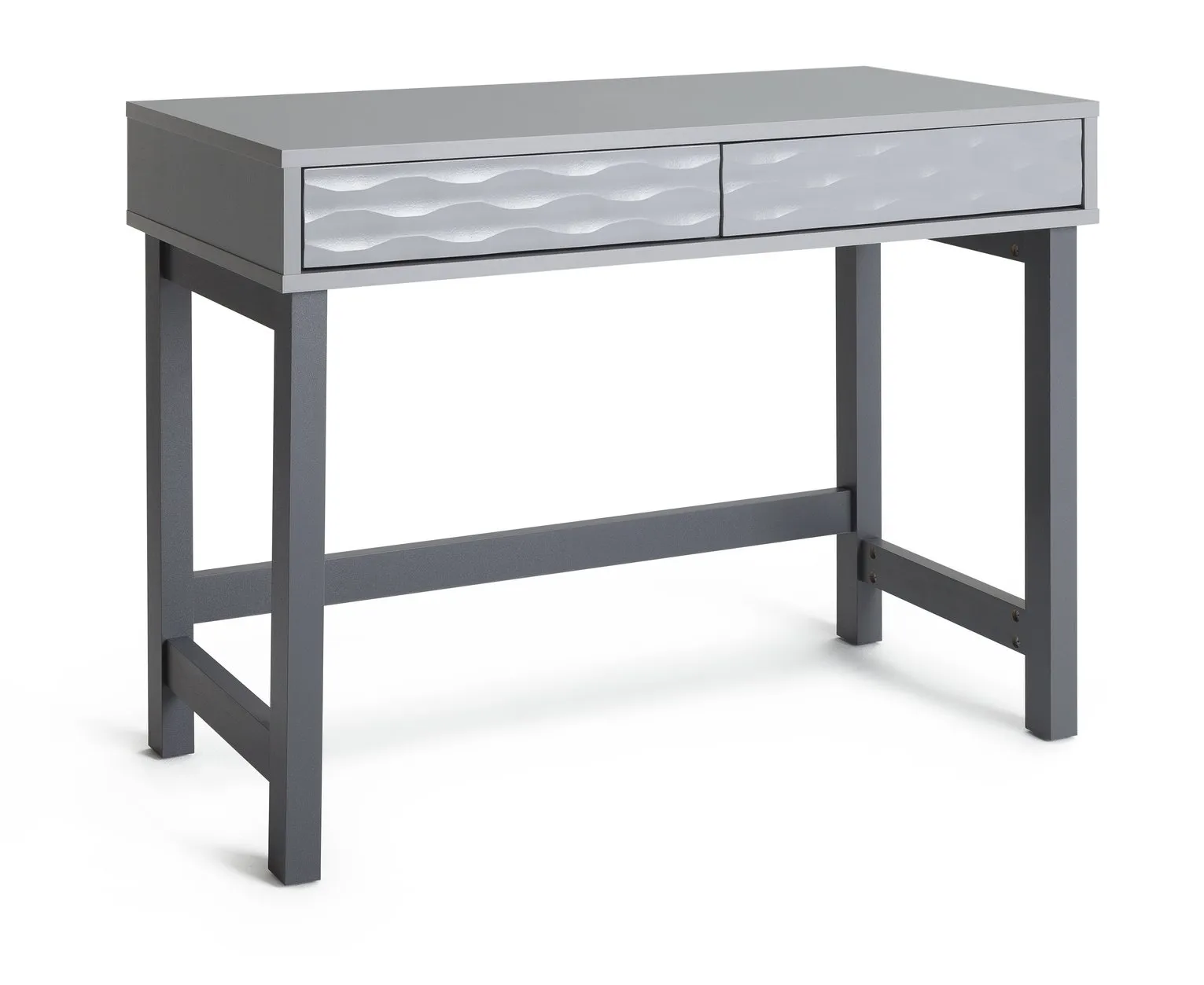Habitat Zander 2 Drawer Desk - Grey Two Tone