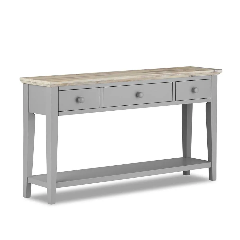 Statement Furniture Florence Large Console Table with 3 Drawers in Light Grey 3