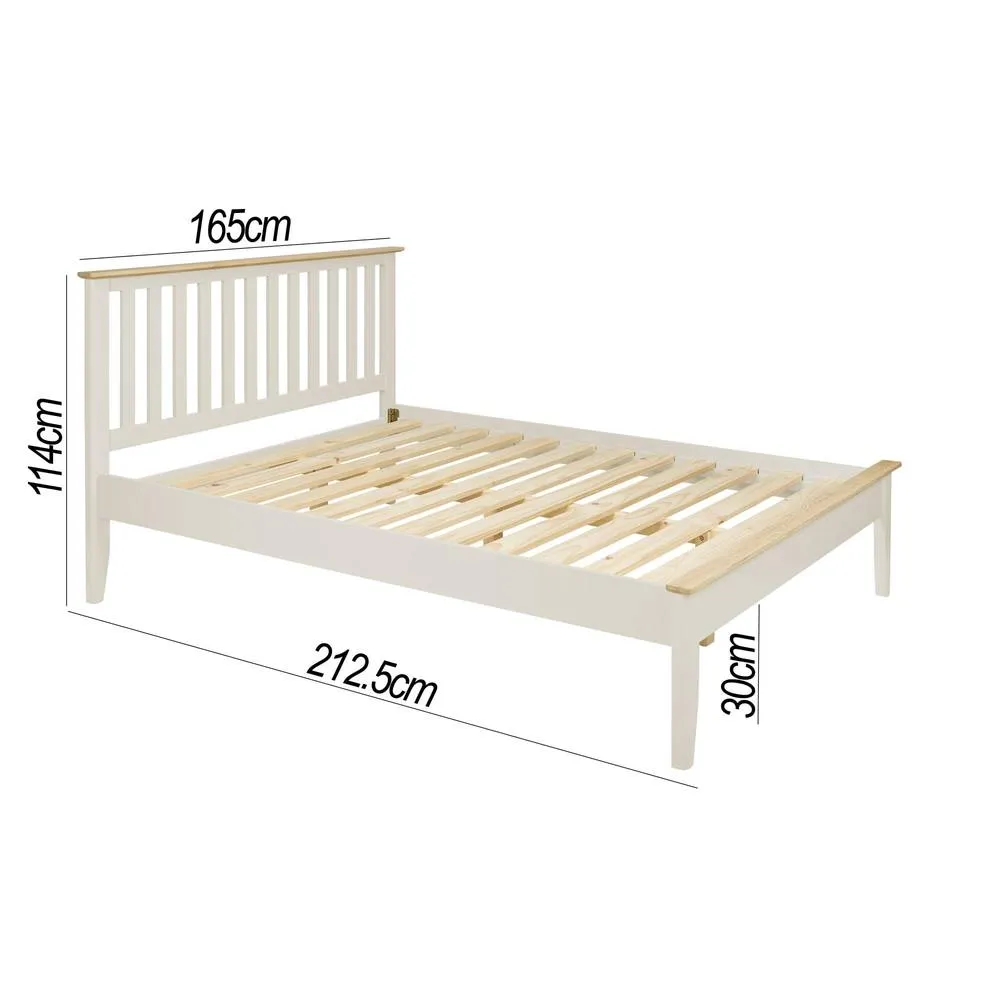 Statement Furniture Pembroke King Size Bed Frame 5ft with Slatted Headboard in Cream 2