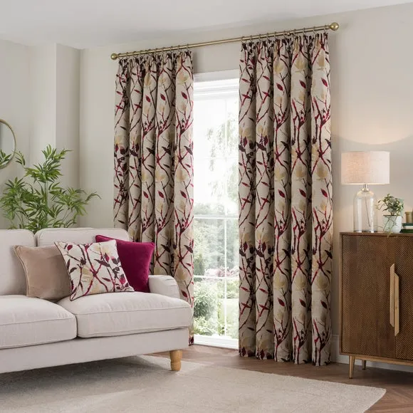 Zen Jacquard Pencil Pleat Curtains 2