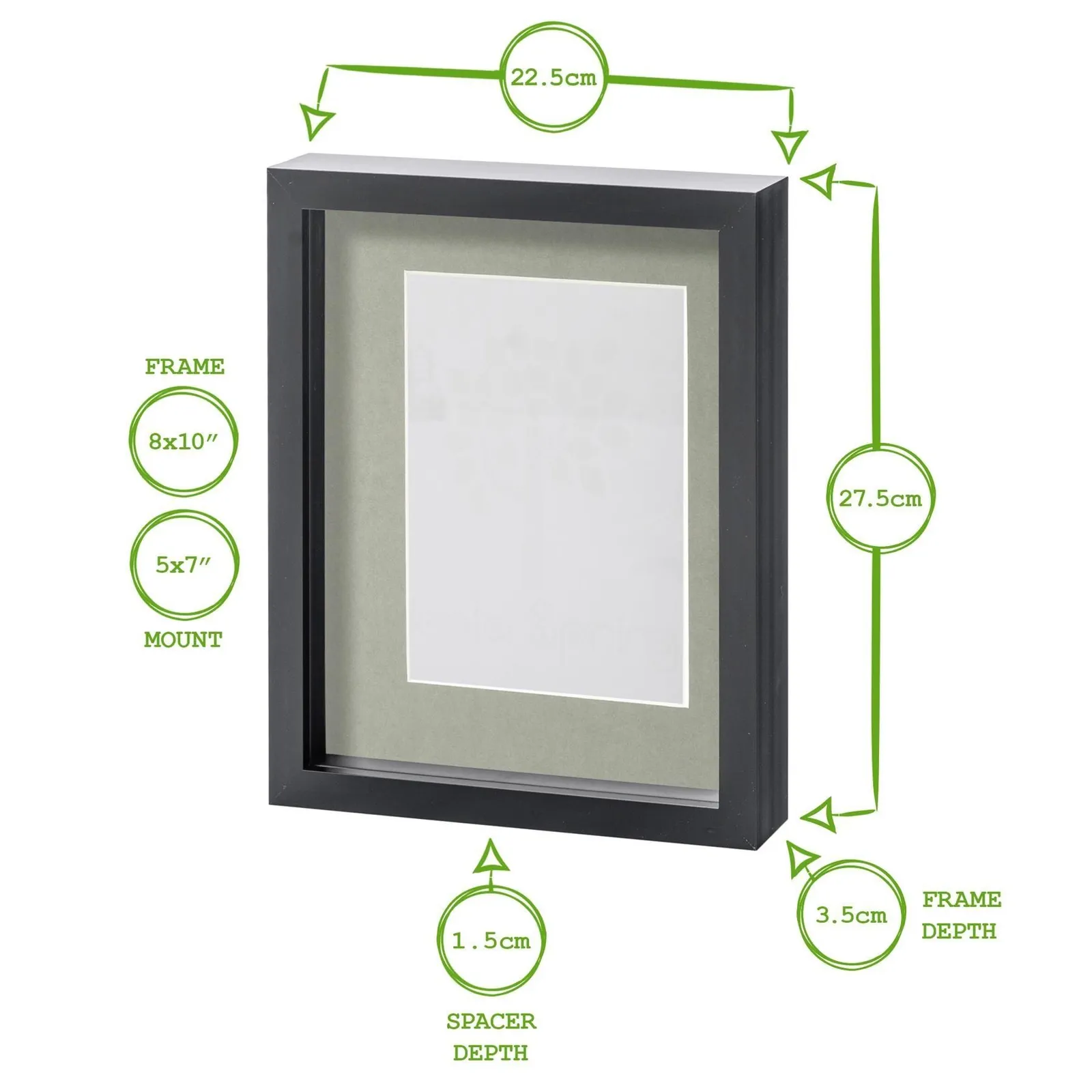 Nicola Spring 8x10" White 3D Box Photo Frame 5x7" in Ivory 4