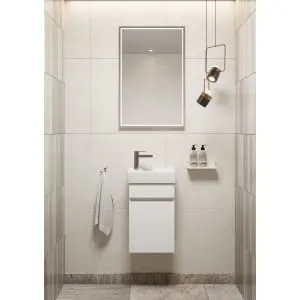 Concept Matt White Compact S1 Vanity Unit & LH Basin - 360mm 2