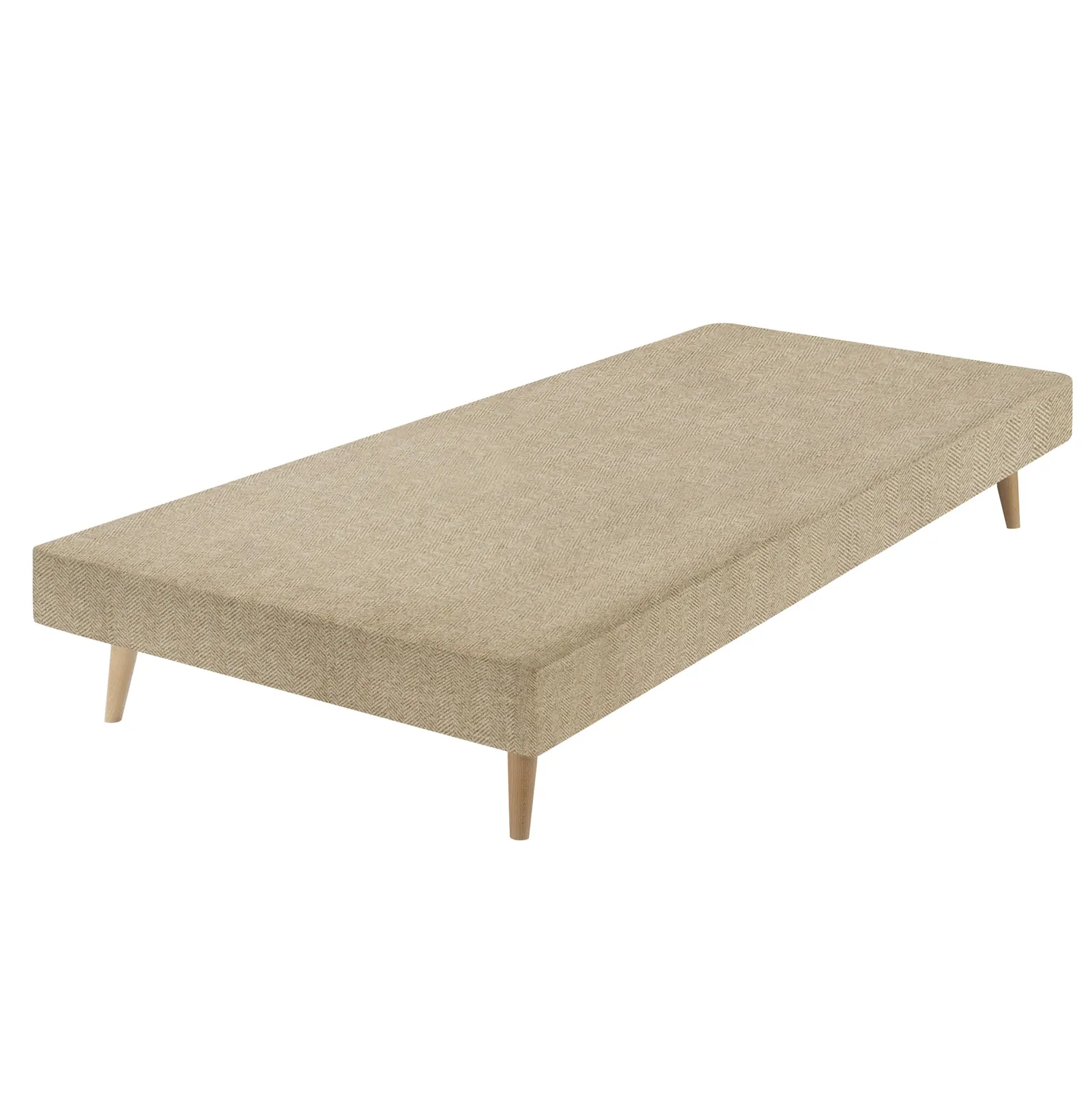 Premium Slim Divan Base, Single - Herringbone Cotton