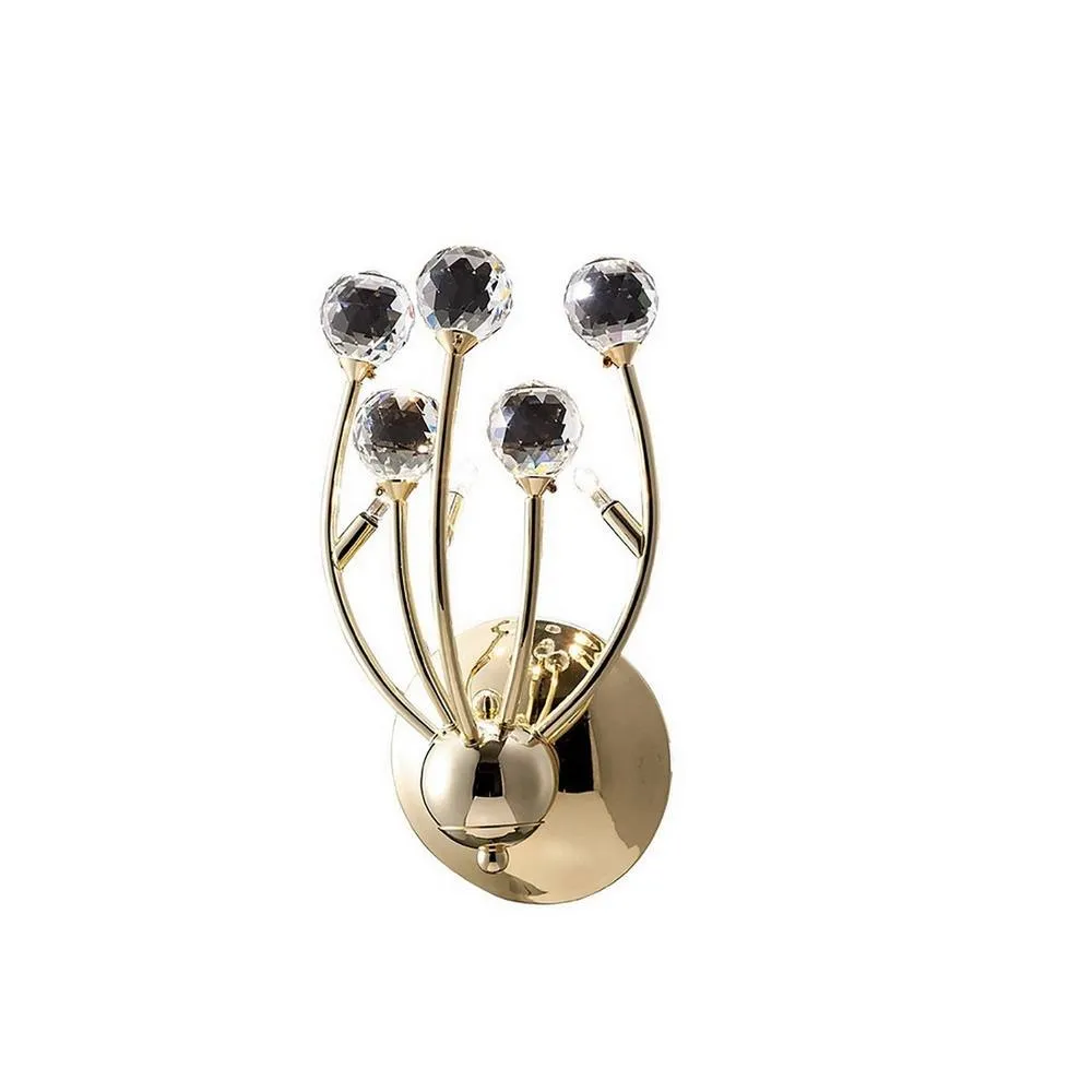 Netlighting Xeena Wall Lamp French Gold 3 Light G4 Switched Crystal