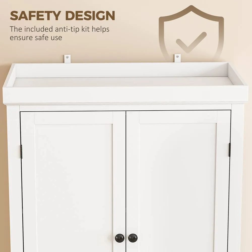HOMCOM Tall Kitchen Cupboard, 183cm Freestanding Storage Cabinet with Drawer in White 6