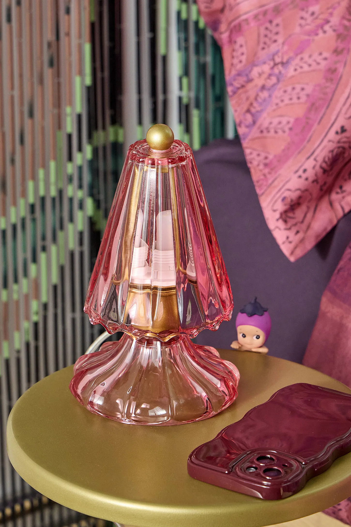 Eve Pink Glass Table Lamp - Pink ALL 2