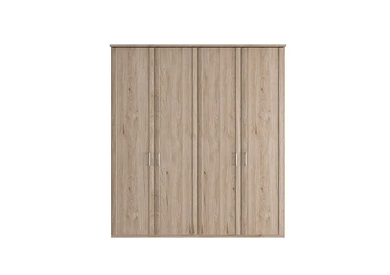 Oxford 4 Door Hinged Wardrobe - Holm Oak