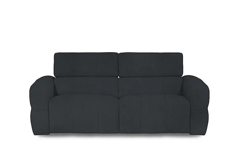 Cube Fabric 3 Seater Power Recliner Sofa with Power Headrests - Opulence Charcoal
