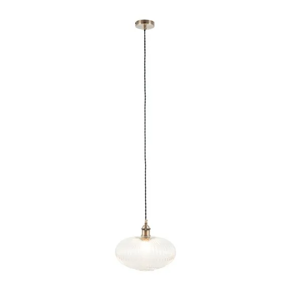 Abigail Oval Ribbed Glass Pendant Light 5