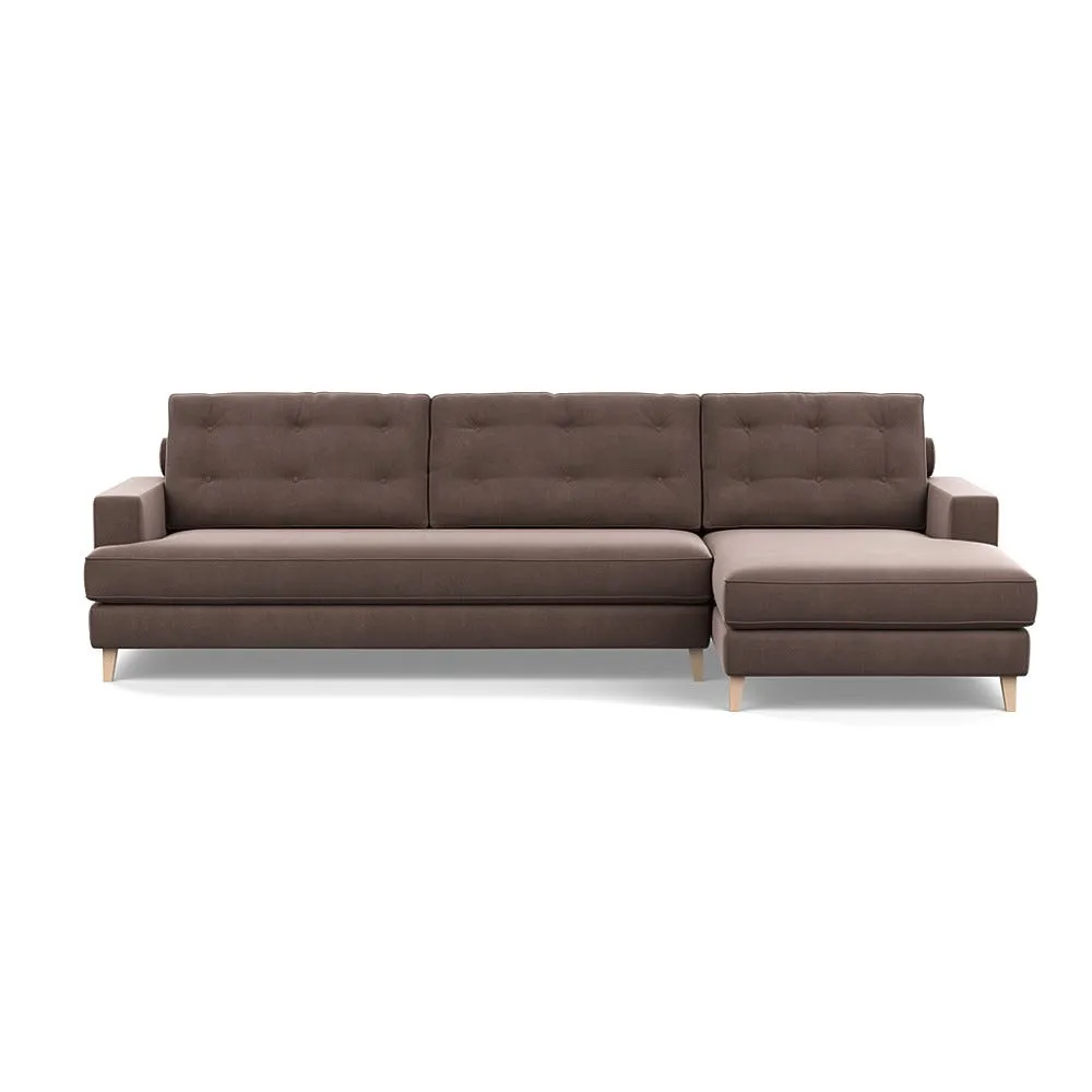 Heal's Mistral Right Hand Facing Corner Sofa Smart Velvet Mouse Natural Feet 1
