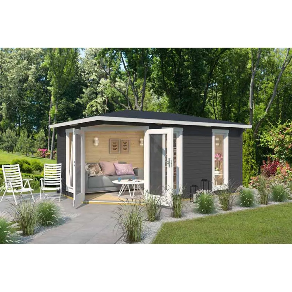 Lasita Maja Ltd Edinburgh 2-Log Cabin, Home Office - L490.3xW322.3xH246.24 cm in Light Tan 4