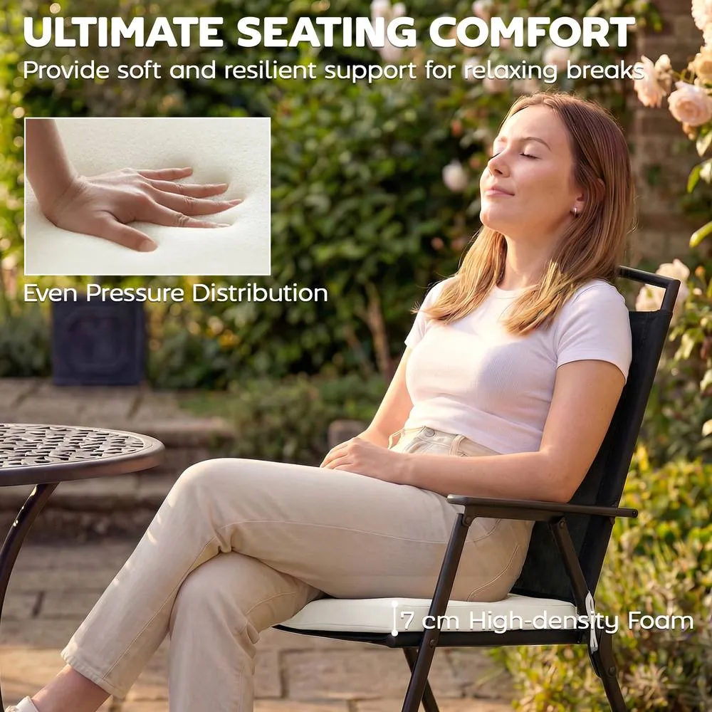 OUTSUNNY Seat Cushions with Machine Washable Cover in Cream 4