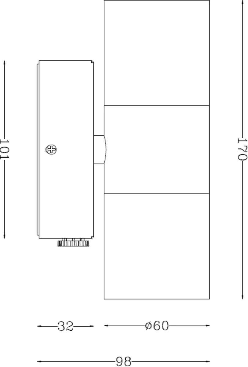 Netlighting GU10 Up & Down Wall Light with Photocell Sensor Brushed Chrome 230V IP54 2x20W in Grey 2