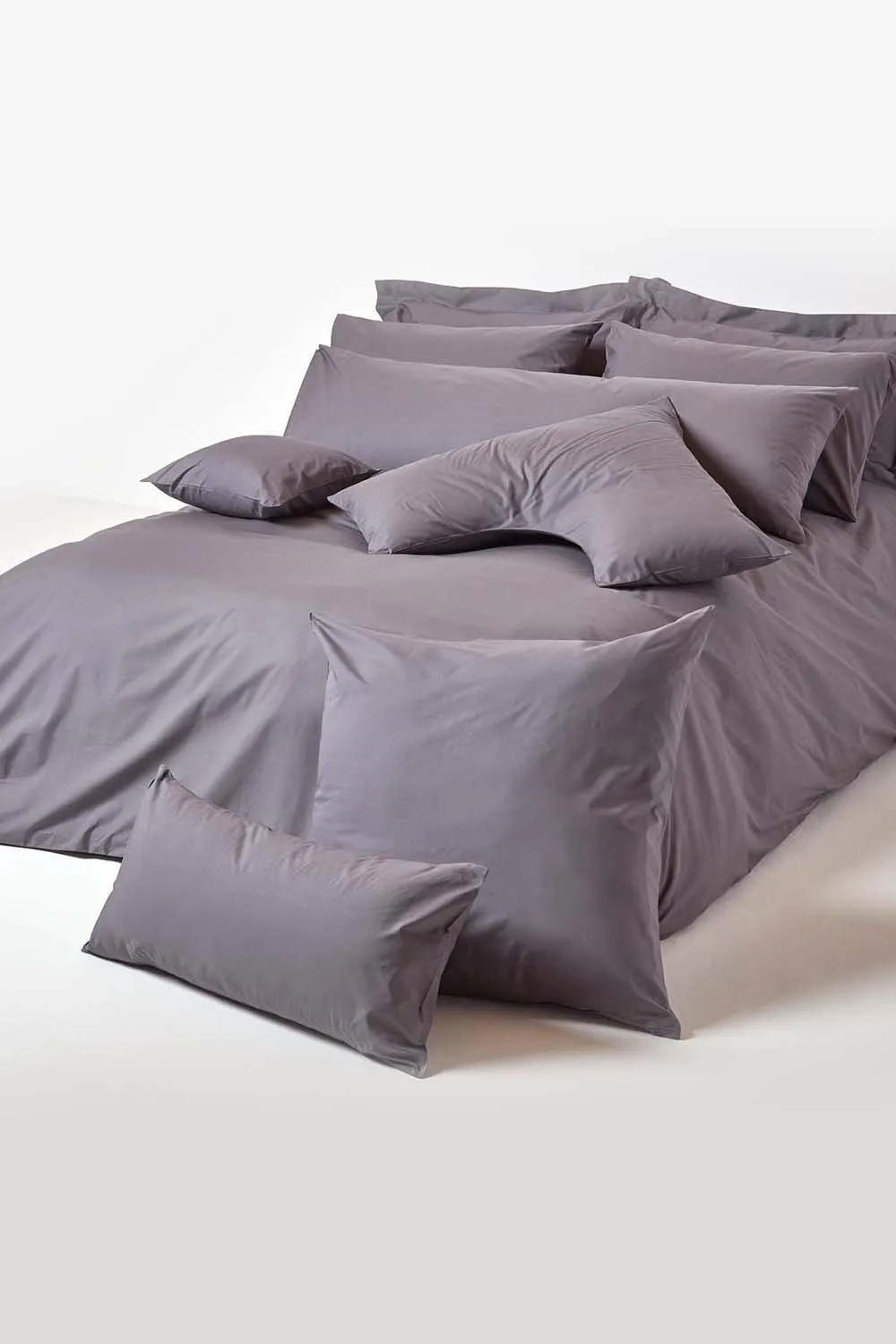 Homescapes Continental Egyptian Cotton Pillowcase 200 TC, 60 x 60 cm in Dark Grey 4