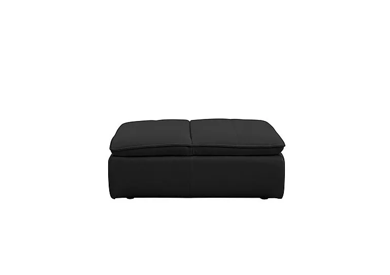 Starlight Express Leather Chair Footstool - Classic Black