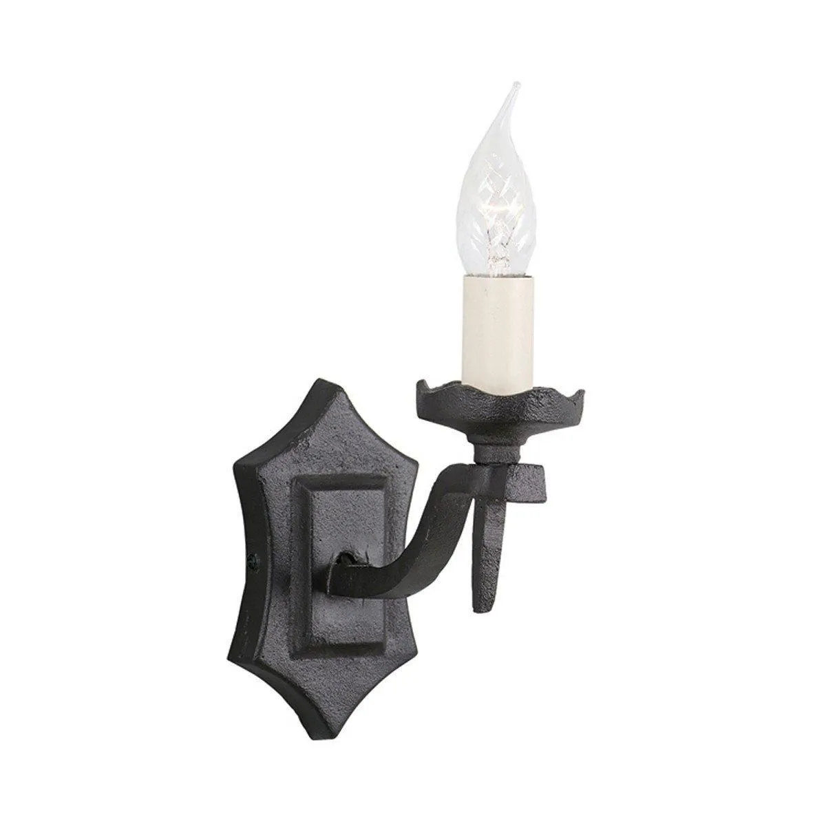 Netlighting Rectory 1 Light Indoor Candle Wall Light Black E14