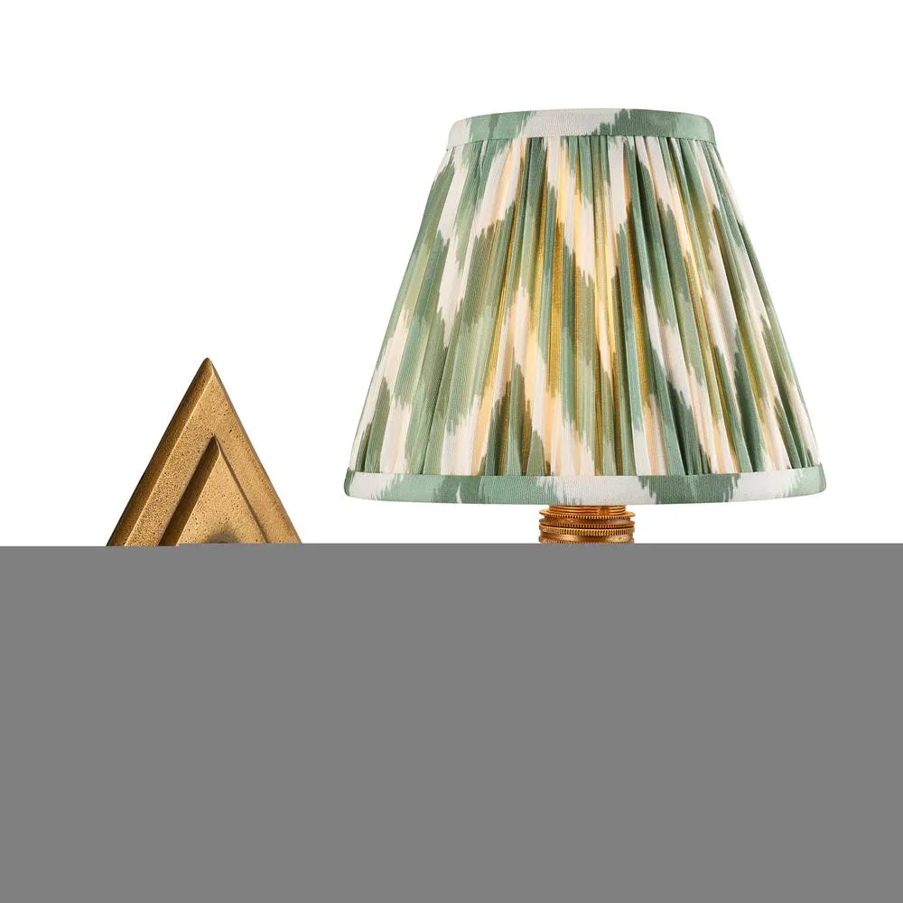 Netlighting Diamond Curve & Zigzag 16cm Wall Lamp Antique Brass Cotswold Green in Gold