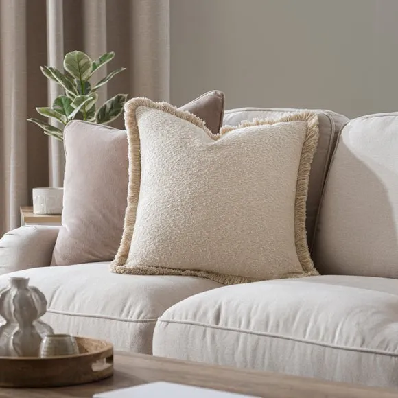 Boucle Fringe Square Cushion