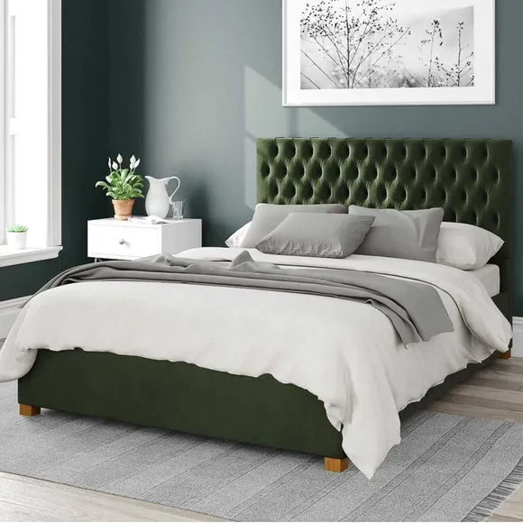 Monroe Plush Velvet Ottoman Bed Frame 1