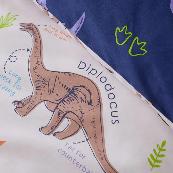 Catherine Lansfield Prehistoric Dinosaurs Polycotton Duvet Cover & Pillowcase Set 4