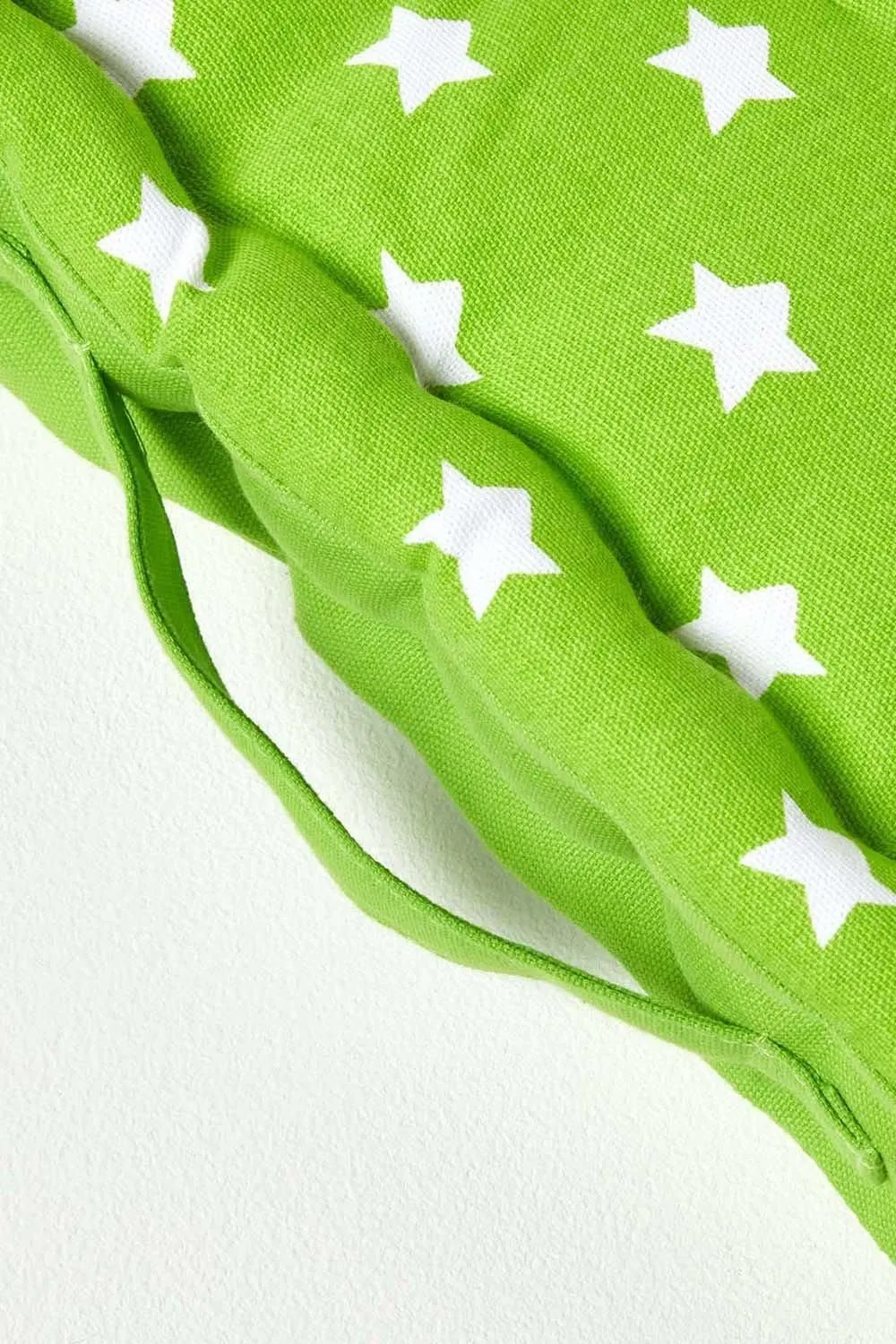 Homescapes Cotton Stars Floor Cushion in Green 4