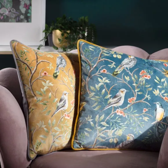 Orient Chinoiserie Birds Cushion 3