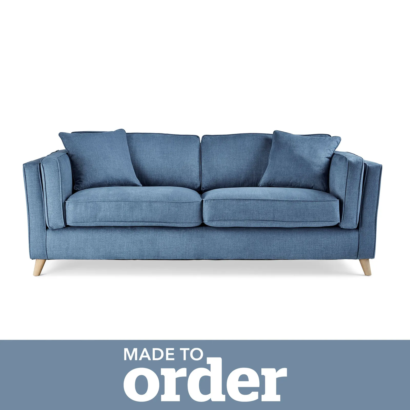 Arabella 3 Seater Sofa Brushed Plain Fabric Brushed Plain Cobalt