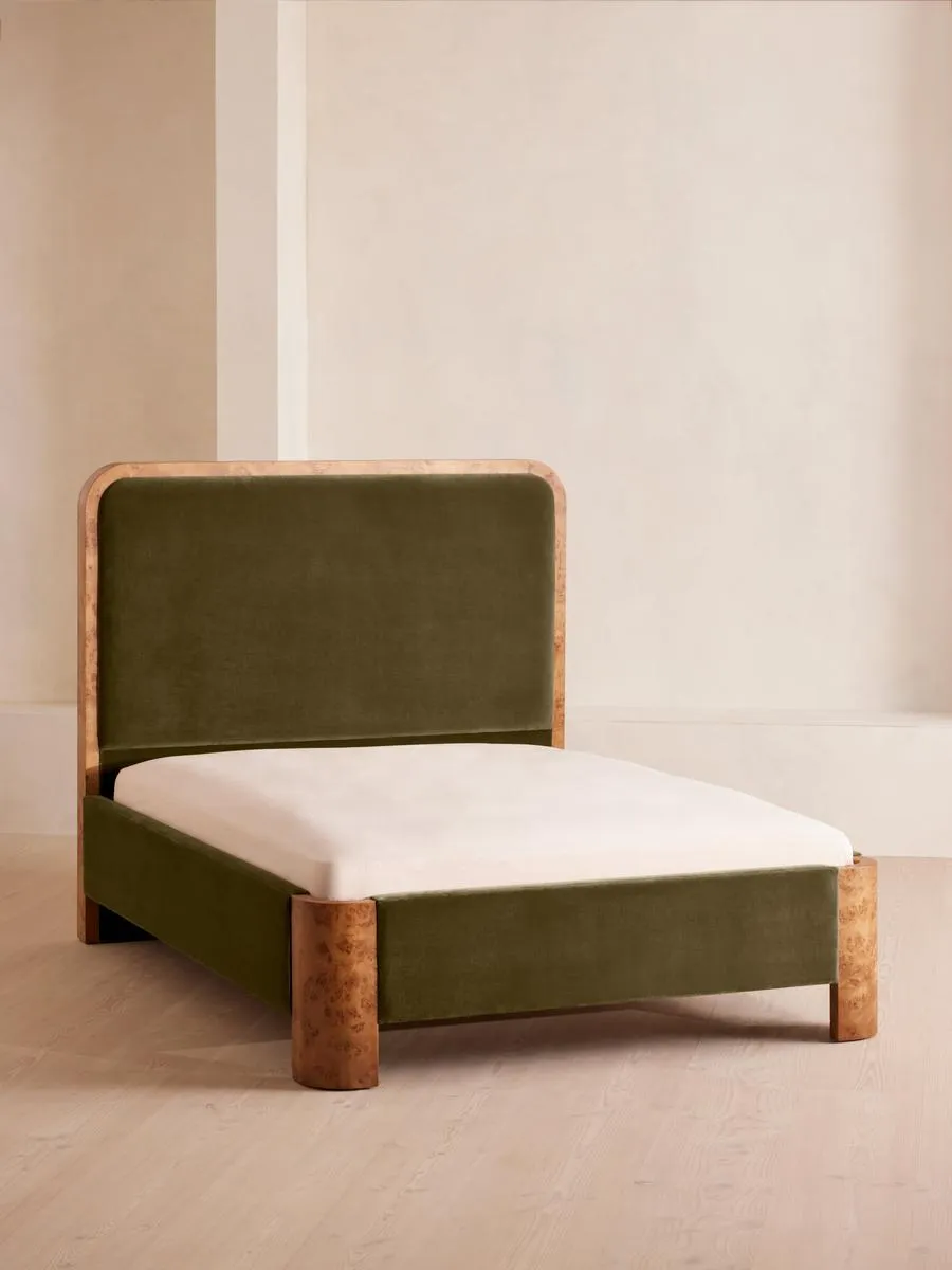 Tremont Bed, Super King, Velvet, Olive