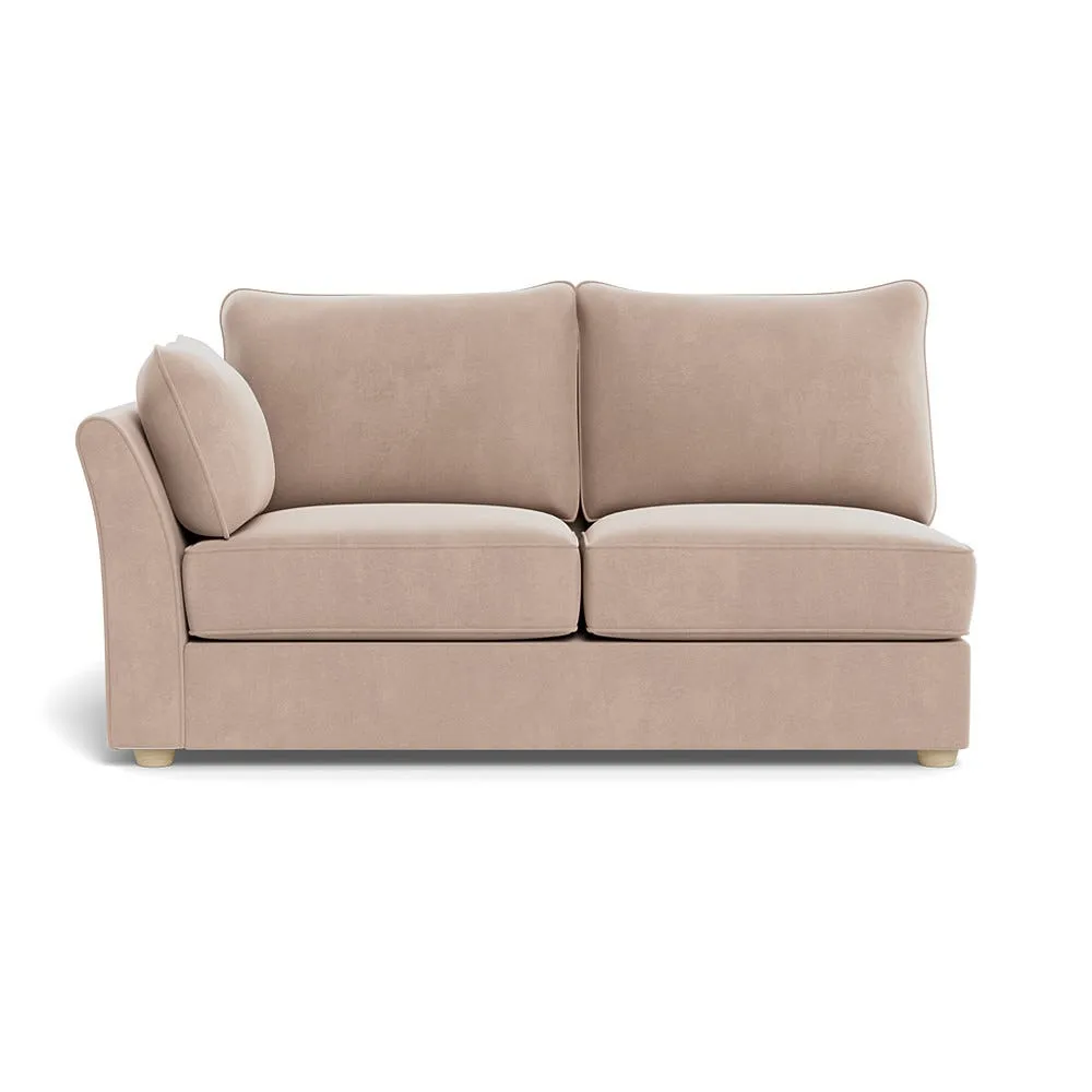 Heal's Tailor Medium Left Hand Facing Corner Unit Smart Velvet Pebble Natural Feet