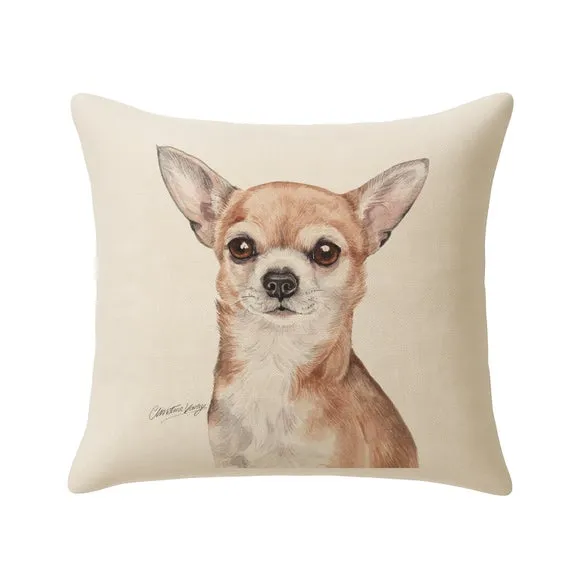 Christine Varley Chihuahua Square Cushion 3