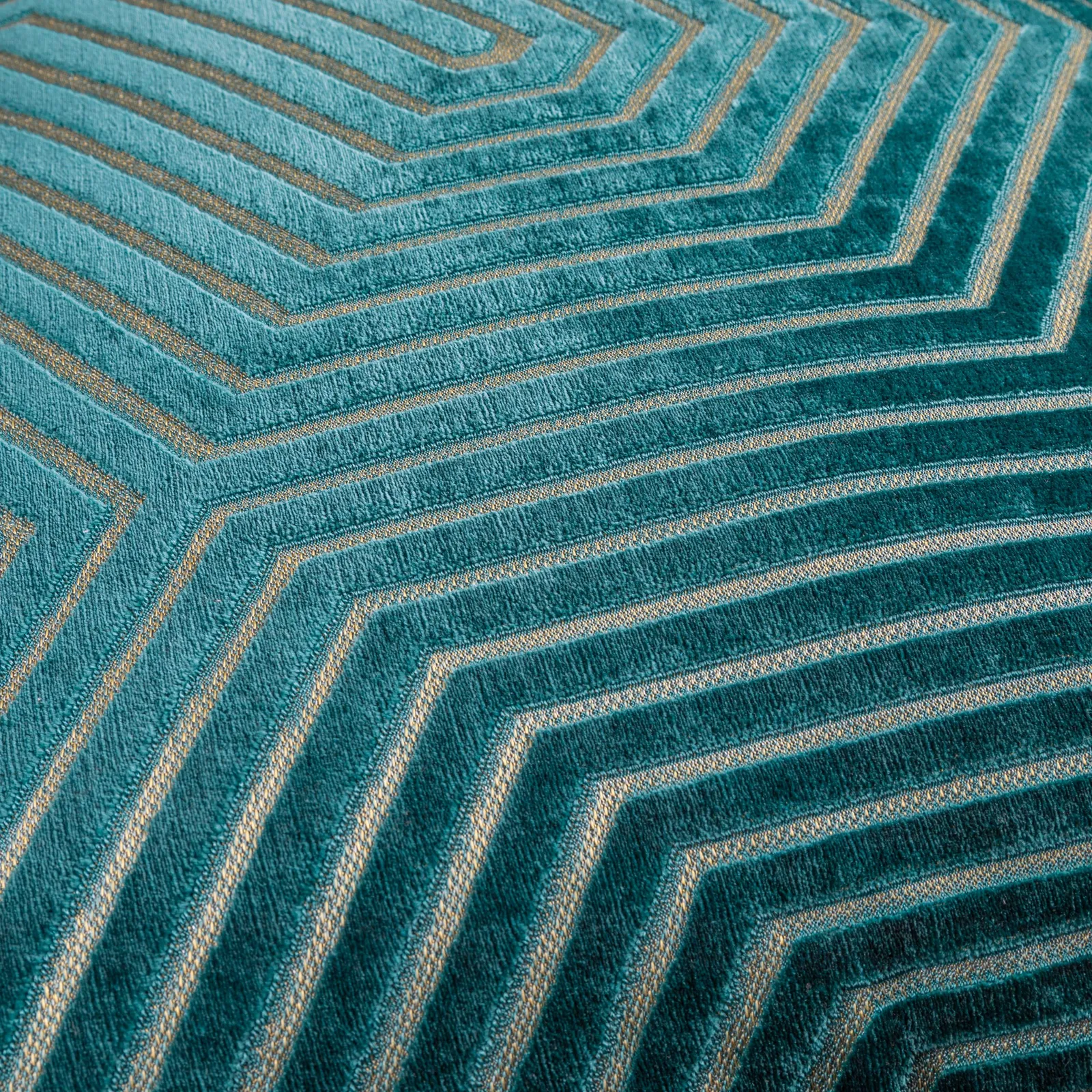 Paoletti Evoke Cut Velvet Cushion Teal, Blue 5