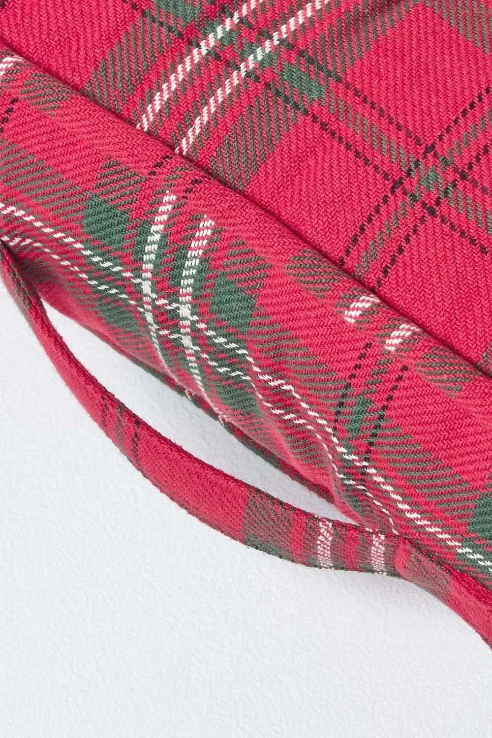 Homescapes Edward Tartan Cotton Armchair Booster Cushion in Red 4