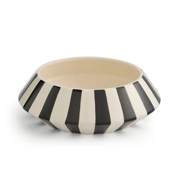 Graphic Striped Angular Black & Cream Bowl 3