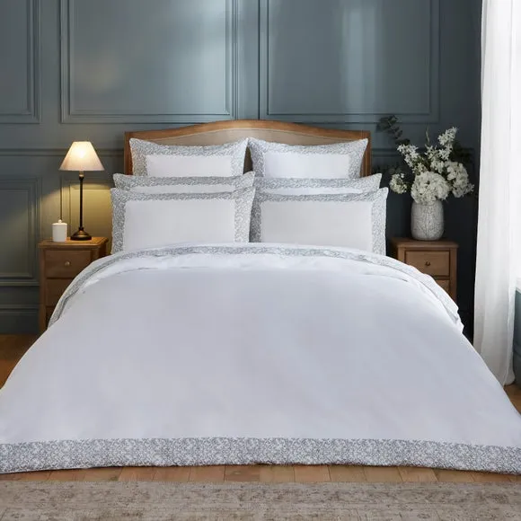 Dorma Elmley Embroidered 100% Cotton Sateen Duvet Cover & Pillowcase Set 1