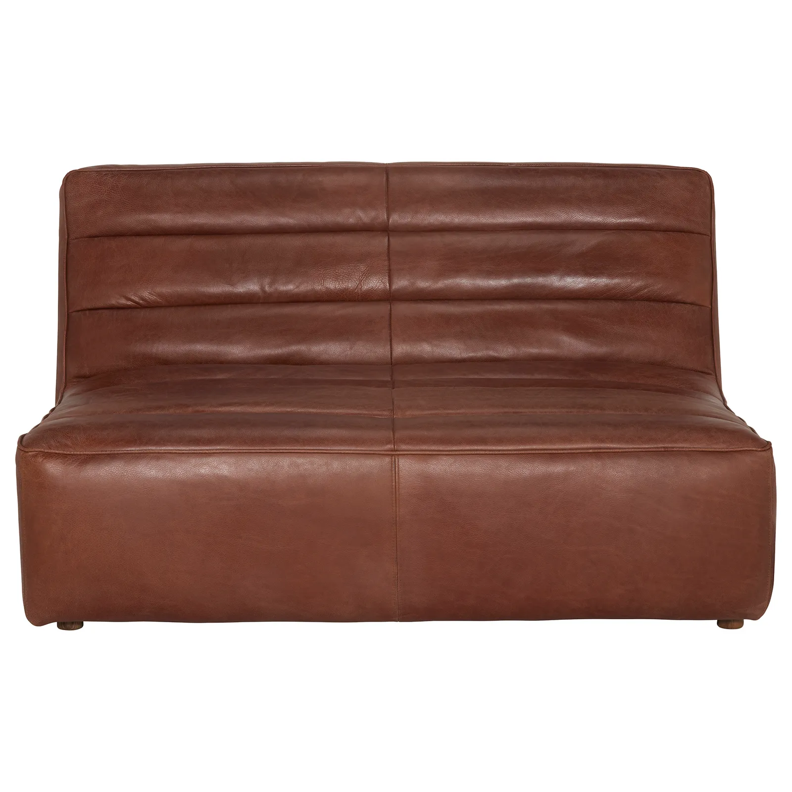 Timothy Oulton Shabby Sectional 2 Seater Modular Sofa, Brown Leather | Barker & Stonehouse 3