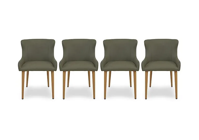Riga Set of 4 Upholstered Dining Chairs - Green