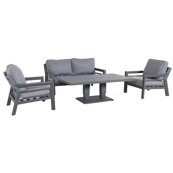 Soho Garden Sofa Set with Coffee Table & Grey Cushions