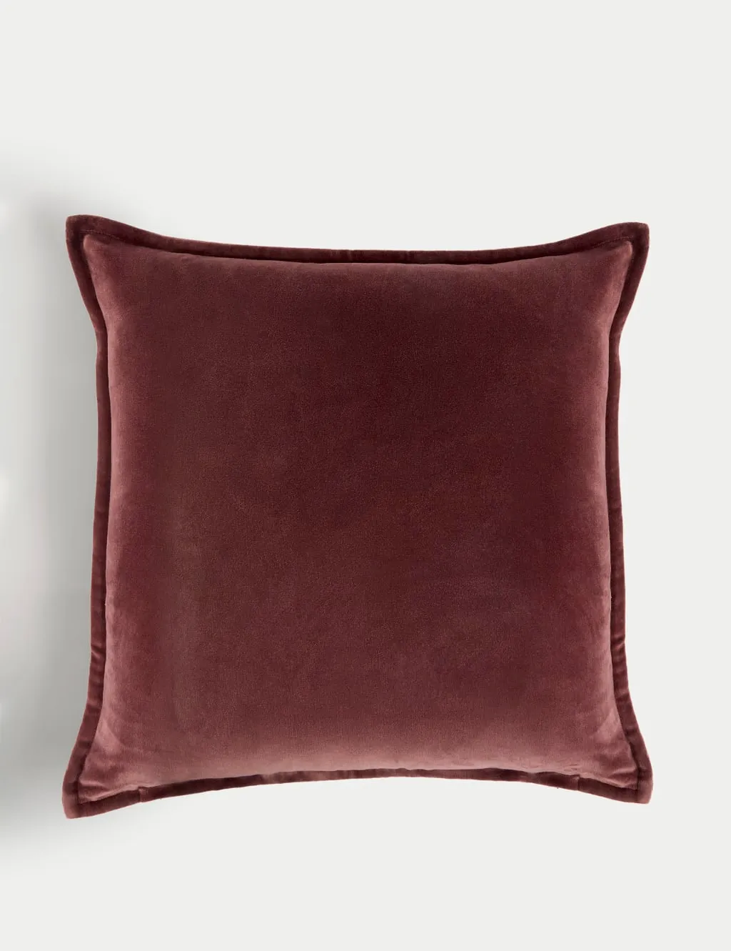 M&S Pure Cotton Velvet Cushion Aubergine