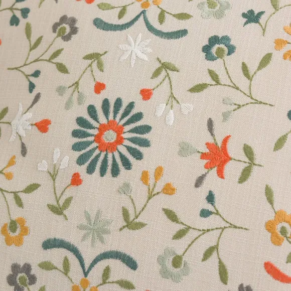 Folk Floral Pencil Pleat Curtains 4